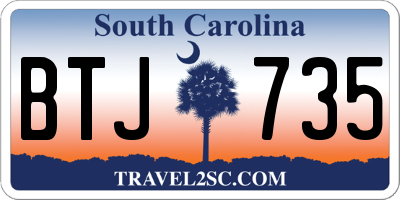 SC license plate BTJ735