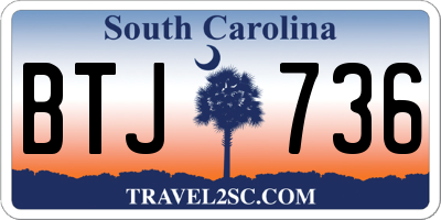 SC license plate BTJ736