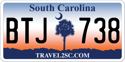 SC license plate BTJ738
