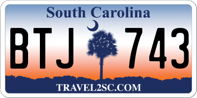 SC license plate BTJ743