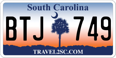 SC license plate BTJ749