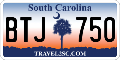 SC license plate BTJ750