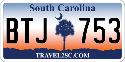SC license plate BTJ753