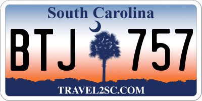 SC license plate BTJ757