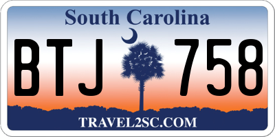 SC license plate BTJ758