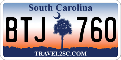 SC license plate BTJ760