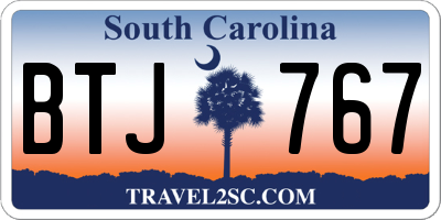 SC license plate BTJ767