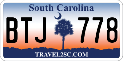 SC license plate BTJ778