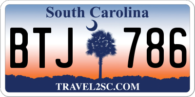 SC license plate BTJ786