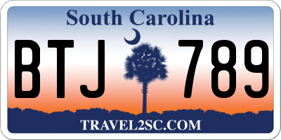SC license plate BTJ789