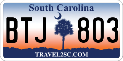 SC license plate BTJ803