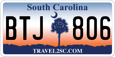 SC license plate BTJ806