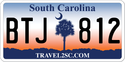 SC license plate BTJ812