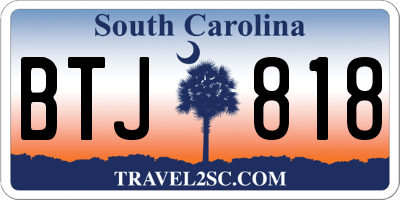 SC license plate BTJ818