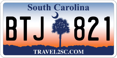 SC license plate BTJ821