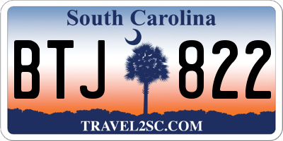 SC license plate BTJ822