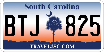 SC license plate BTJ825