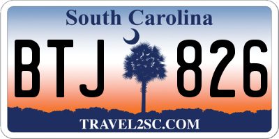 SC license plate BTJ826