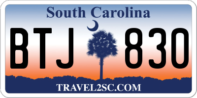 SC license plate BTJ830