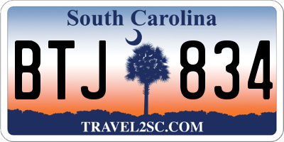 SC license plate BTJ834