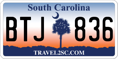 SC license plate BTJ836