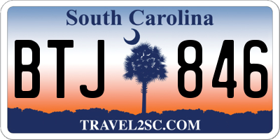 SC license plate BTJ846