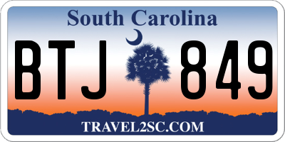 SC license plate BTJ849