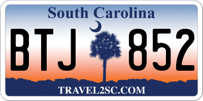 SC license plate BTJ852