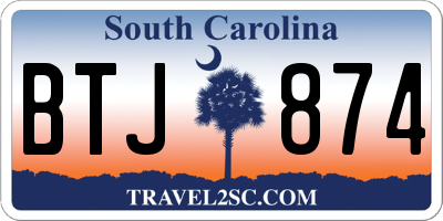 SC license plate BTJ874