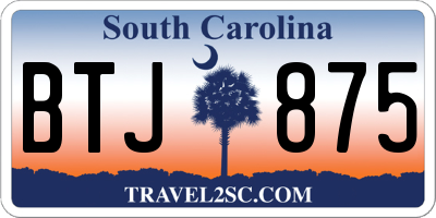 SC license plate BTJ875
