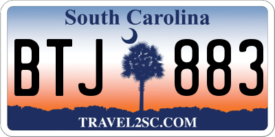 SC license plate BTJ883
