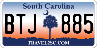 SC license plate BTJ885