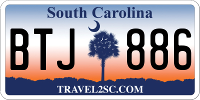 SC license plate BTJ886
