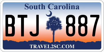 SC license plate BTJ887