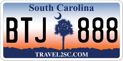 SC license plate BTJ888