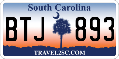 SC license plate BTJ893