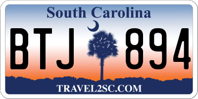 SC license plate BTJ894