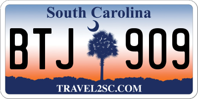 SC license plate BTJ909