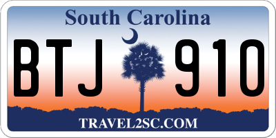 SC license plate BTJ910