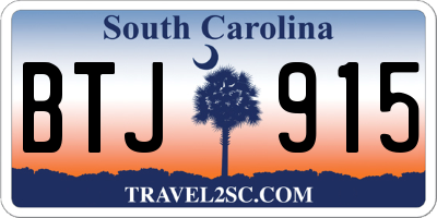 SC license plate BTJ915
