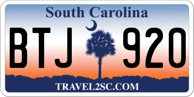 SC license plate BTJ920