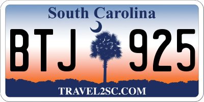 SC license plate BTJ925