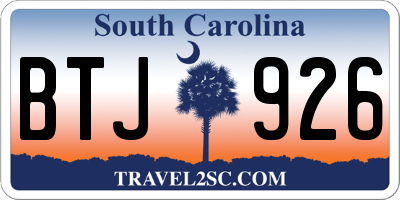 SC license plate BTJ926