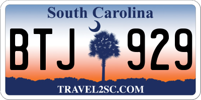 SC license plate BTJ929