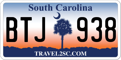 SC license plate BTJ938