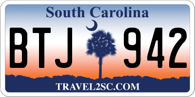 SC license plate BTJ942