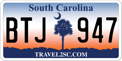 SC license plate BTJ947