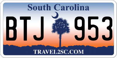 SC license plate BTJ953