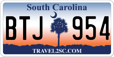 SC license plate BTJ954