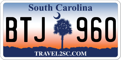 SC license plate BTJ960